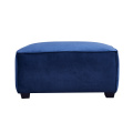 Navy Blue Tufted Upholstered Ottoman Stool Square Shaped Modern Living Room Sofa Footrest